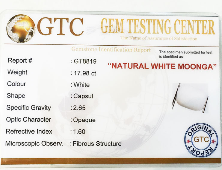 20.00 ratti/17.98 ct Natural Certified  White Coral/सफ़ेद मूंगा